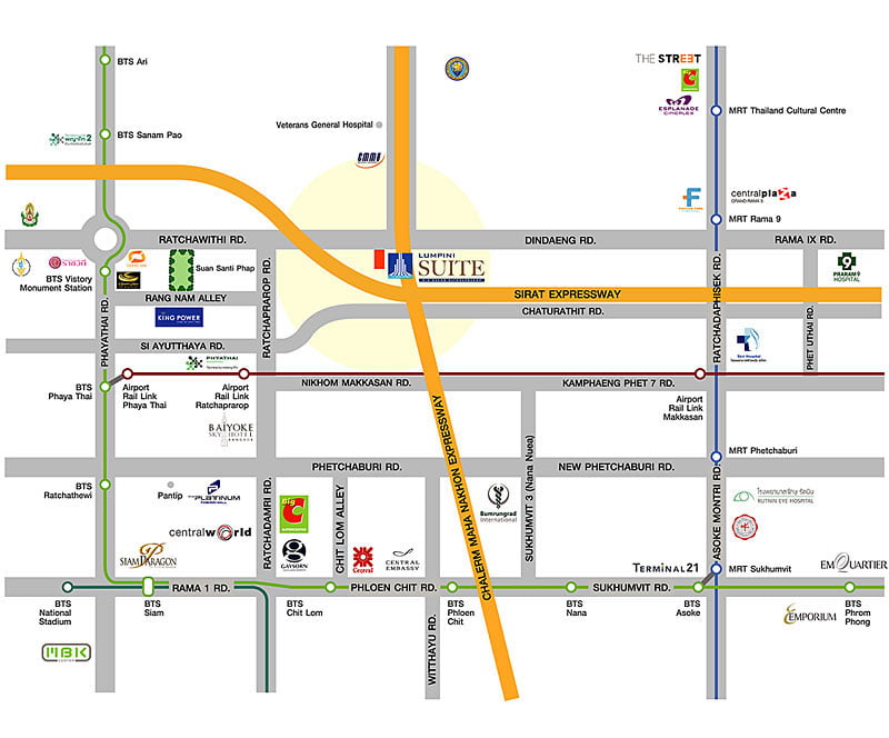 Lumpini Suite Dindaeng-Ratchaprarop　ロケーションマップ