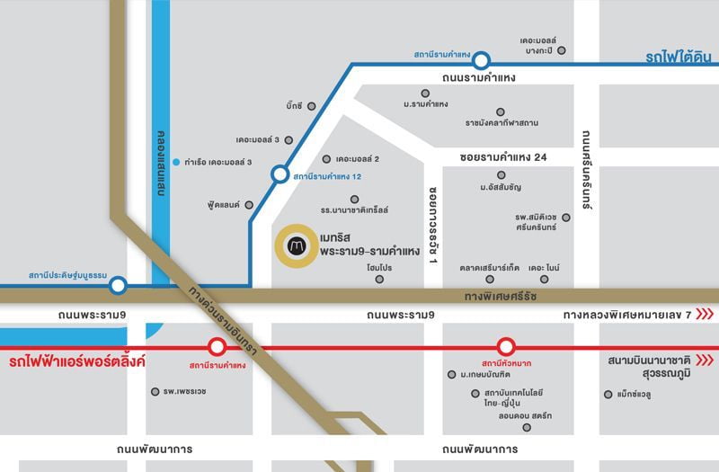 Metris Rama 9 Ramkhamhaeng　ロケーションマップ