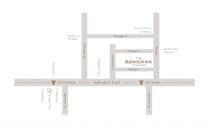 The Bangkok Thonglor ロケーションマップ