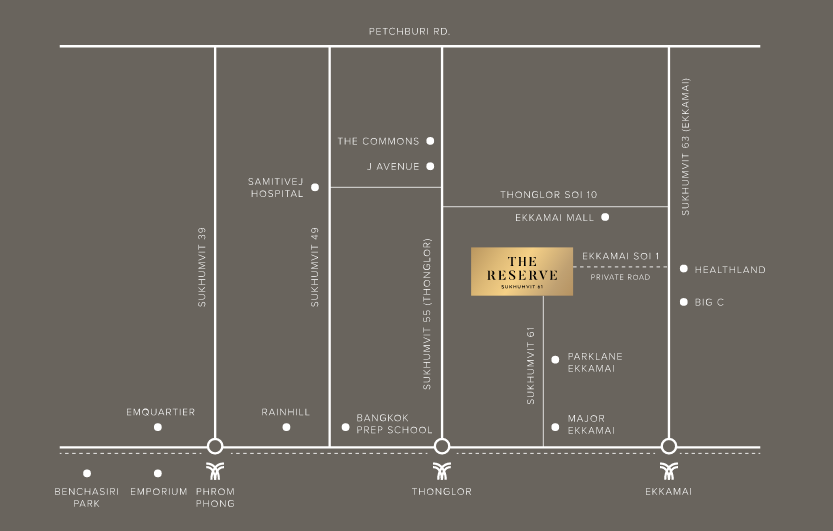 The Reserve Sukhumvit 61　ロケーションマップ