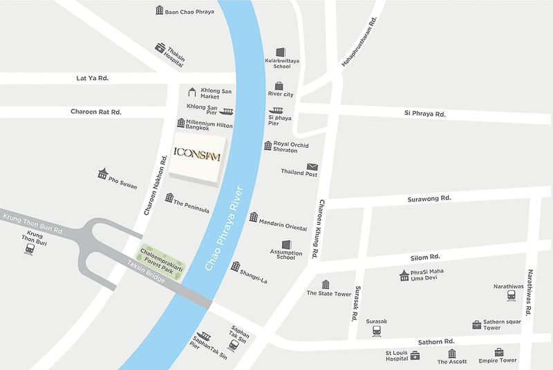 The Residences Mandarin Oriental Bangkok　ロケーションマップ