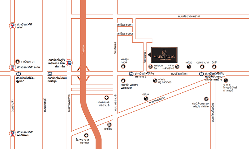 Maestro 03 Ratchada-Rama 9　ロケーションマップ