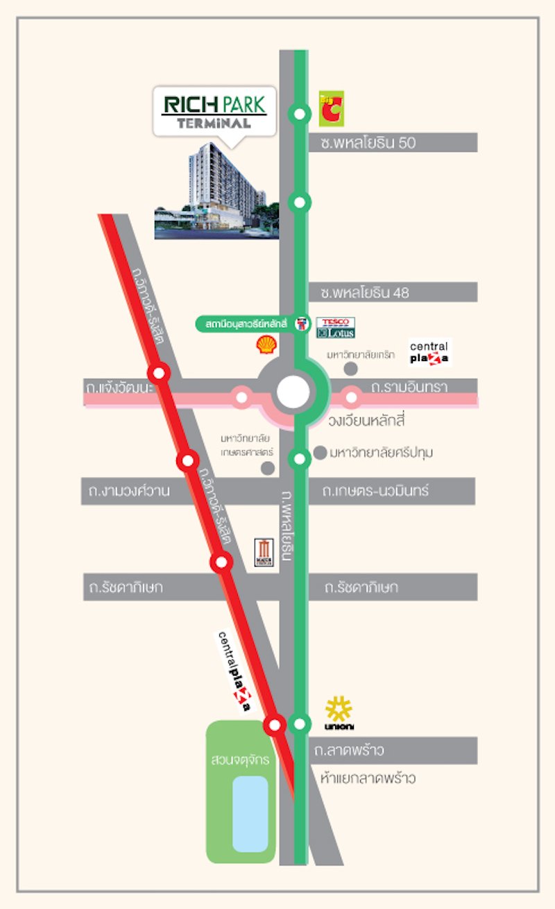 Rich Park Terminal Lak Si Station　ロケーションマップ