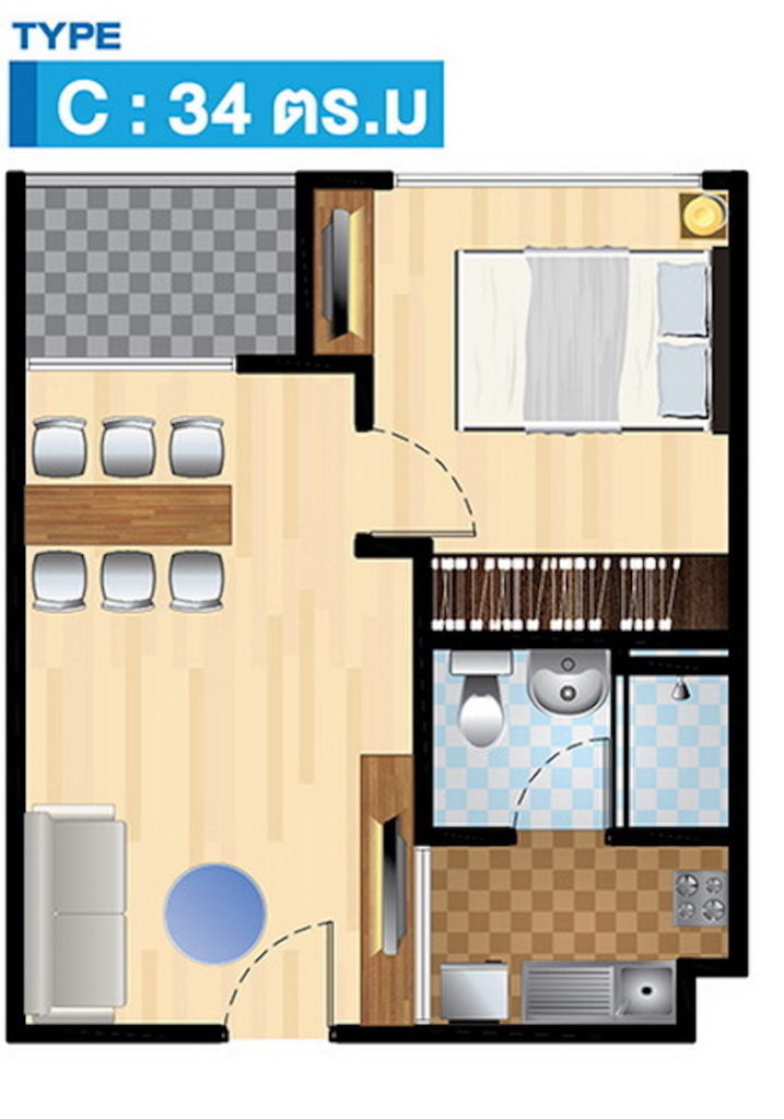 The Cube Plus Phaholyothin 56 間取り図