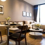 The Park at Em District, Ascott Serviced-Residence　ベッド・リビング