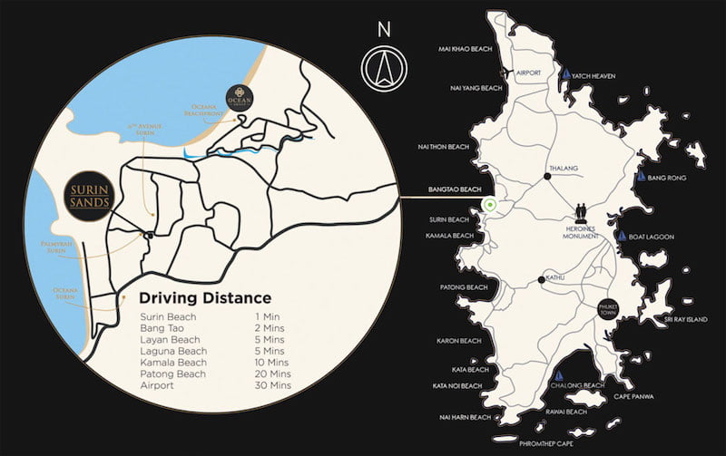 Surin Sands Condo　ロケーションマップ