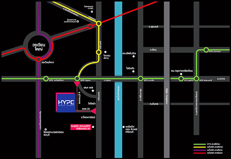 HYPE Sathorn-Thonburi　ロケーションマップ