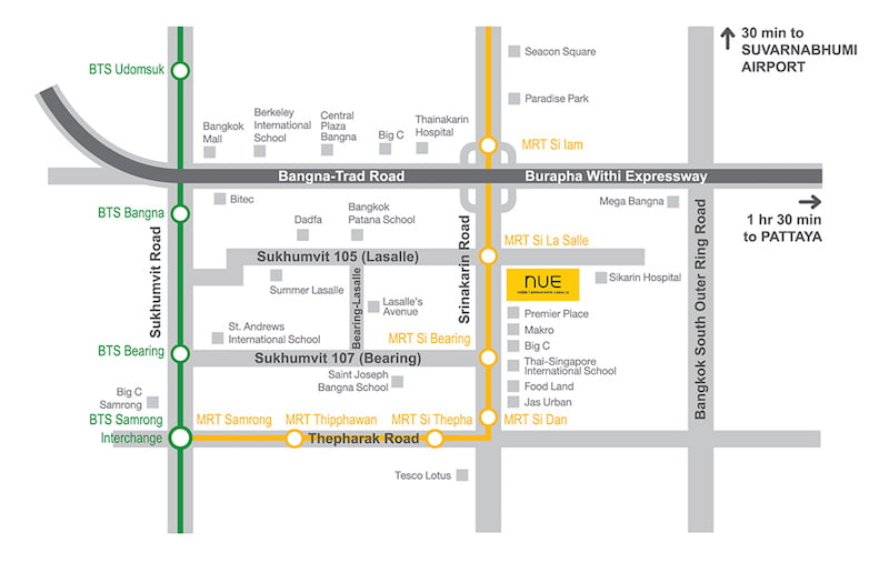 Nue Noble Srinakarin-Lasalle　地図