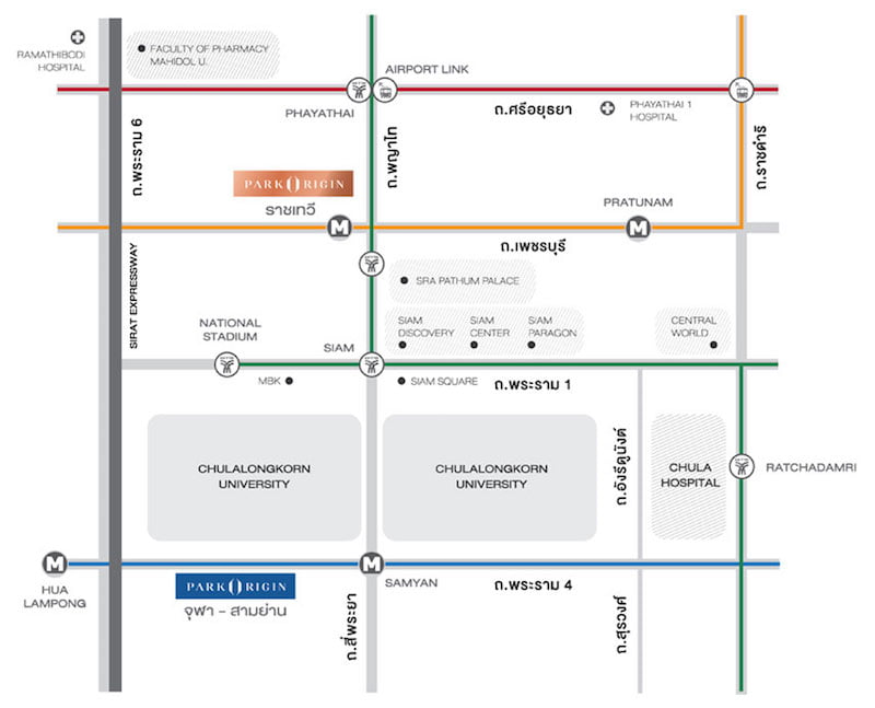 Park Origin Ratchathewi　ロケーションマップ