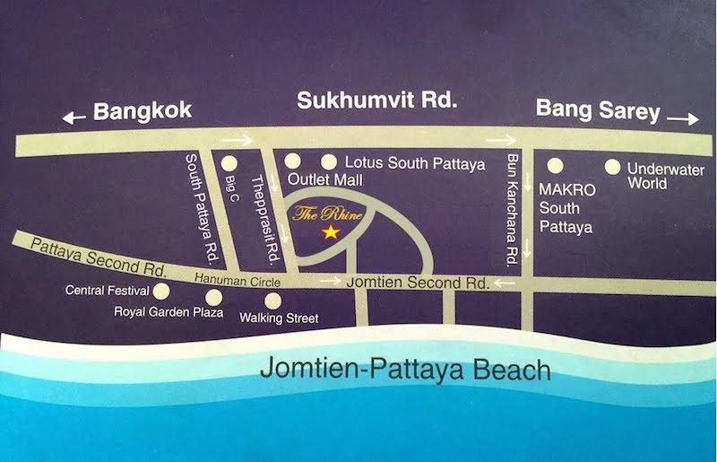 The Rhine Condominium Jomtien　地図